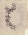 Design for a Decorative Oval Frame (Recto). Half sketch for a Decorative Oval Frame (Verso)., Giovanni Battista Foggini (Italian, Florence 1652–1725 Florence), Pen and brown ink over traces of black and brown chalk (recto). Pen and brown ink over traces of black chalk (verso)
